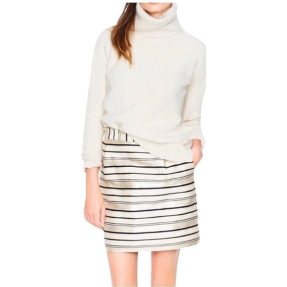 J. CREW METALLIC STRIPED SKIRT WITH POCKETS SIZE 00 - Picture 1 of 7